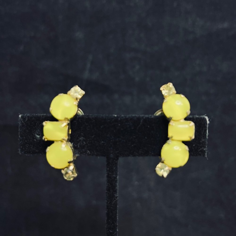 La Rel Gold Tone And Yellow Clip On Earrings (4827)